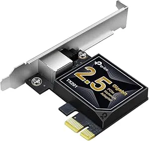 TP-Link 2.5 Gigabit PCIe-nätverksadapter TX201, stöder Windows 11/10/8.1/8/7, Windows Servers 2019/2016/2012 R2 och Linux, inklusive en CAT6A Ethernet-kabel