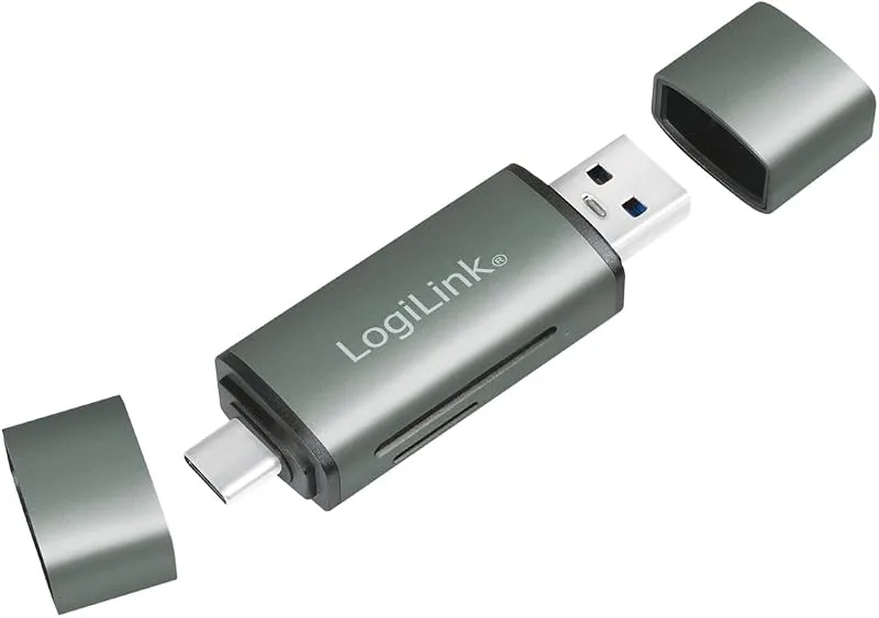 LogiLink CR0043 – USB 3.2 (Gen1) kortläsare för SD- och microSD-kort i aluminiumhölje