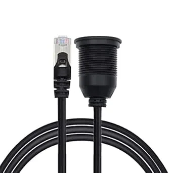 NFHK 1 m vattentät dammtät skruvlåsning CAT6 RJ45 hane till hona Lan Ethernet nätverk förlängningskabel bil panel montering design