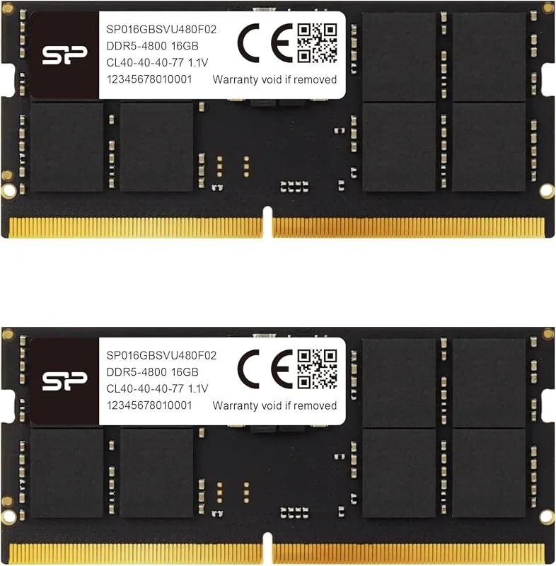 Silicon Power DDR5 32 GB (2x16GB) 4800MHz (PC5-38400) 262-pin CL40 1,1 V SODIMM Non-ECC laptop RAM-minne SP032GBSVU480F2