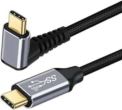 NFHK 90 grader uppåtvinklad typ-C USB-C hane till hane kabel