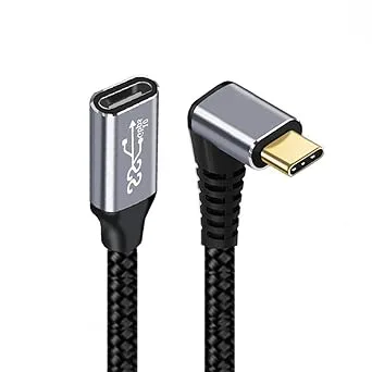 NFHK uppåtvinklad USB-C USB 3.1 typ C hane till hona förlängning datakabel