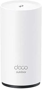 TP-Link Deco X50-Outdoor Wi-Fi 6 nät WLAN-set (1 förpackning), AX3000 dubbelband router och repeater (räckvidd upp till 230 m², stöder 802.at PoE, perfekt för utomhusbruk, WPA3) vit
