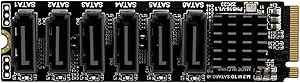 WANGCL NVME till SATA M.2 till SATA 6-portars adapter med aluminiumfäste för diskbänk PM-funktion
