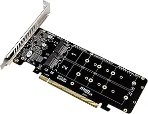 WANGCL 4-i-1 NVME PCIE-adapter M.2 M-key till PCIE 16x med monteringskonsol för stationär moderkort hårddiskförlängning