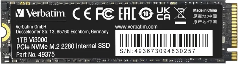 Verbatim Vi3000 NVMe M.2 Internal SSD
