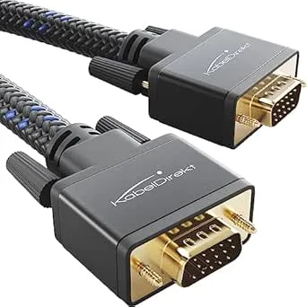 KabelDirekt VGA Monitor Kabel med nylonhölje