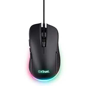 Trust GXT 922 Ybar spelmus, 68% återvunnen plast, RGB-LED-belysning, 6 programmerbara knappar, avancerad programvara, 200-7200 dpi, USB-spelmus för PC/bärbar dator