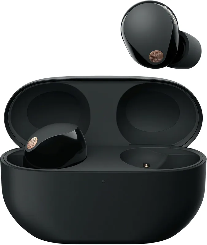 Sony WF-1000XM5 trådlösa brusreducerande hörlurar, Bluetooth, in-ear hörlurar, mikrofon, upp till 24 timmars batteritid, snabbladdning, IPX4, iOS och Android-kompatibel