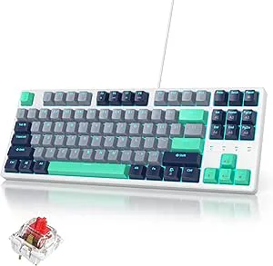SOLIDEE Portabelt 80% mekaniskt gamingtangentbord,87 tangenter Kompakt