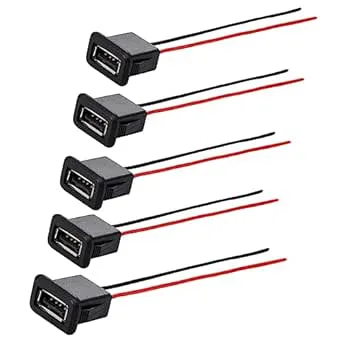 Greluma 5 st 3A 2-stifts USB-uttag