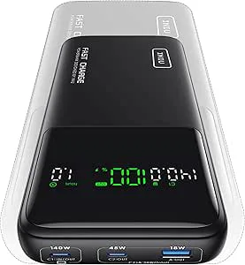 INIU Laptop Powerbank, 140 W 25 000 mAh powerbank, snabb laddning, små externa mobiltelefonbatterier, USB-C ingång och utgång för MacBook, Surface, iPad, Camera, DJI, iPhone 16 15 14, resor, vandring