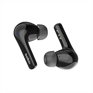 Belkin SoundForm™ Motion, True Wireless-hörlurar, brusneutraliserande hörlurar med trådlöst laddningsfodral och dubbla mikrofoner