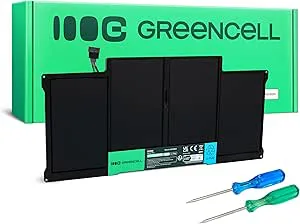 Green Cell A1496 A1405 A1377 batteri för Apple MacBook Air 13 A1369 A1466 (2010, 2011, 2012, 2013, 2014, 2015, 2017) bärbar dator (7200 mAh, 7,6 V, färg svart)