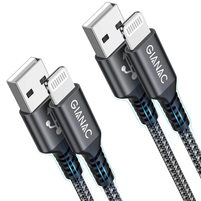 GIANAC iPhone Laddningskabel 2m 2-pack