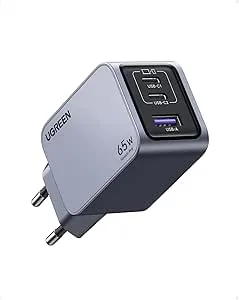 UGREEN Nexode Pro USB C-laddare 65W GaN-laddare Mini USB C-Charger 3-portars snabbladdare PPS 45W kompatibel med MacBook, iPad, iPhone 16 Pro Max, Galaxy S23 Ultra, Dell XPS