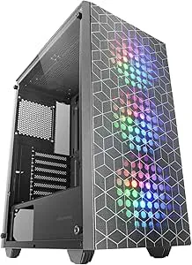 Mars Gaming MC-MAG, ATX spelfodral, helsidofönster härdat glas, dubbel framsida + topp anti-damm magnetiskt galler, 3 x 120 mm FRGB fläktar, 360 mm vätskekylning, svart