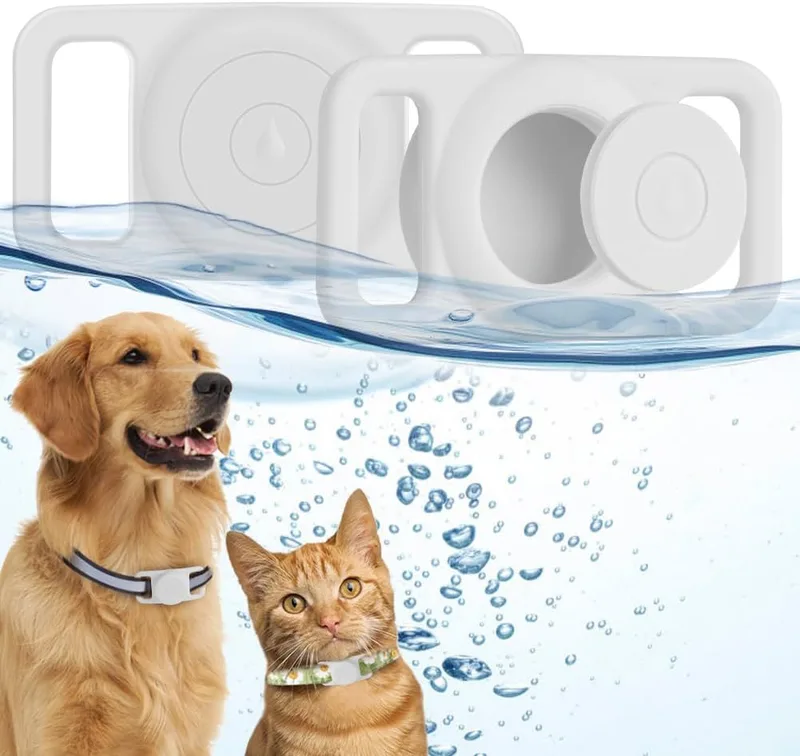 HUAYOTO Ainiv Vattentät hundhalsbandshållare för Apple Airtags