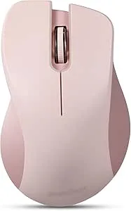 Perixx PERIMICE-621 trådlös mus – tyst klick med Ergo design – kompatibel med stationär och bärbar dator (rosa)