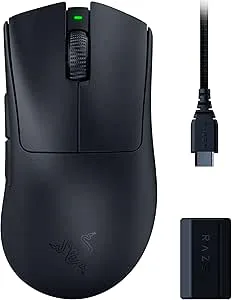 Razer DeathAdder V3 Pro trådlös spelmus + Hyperpolling trådlös dongel: 63g ultralätt – Focus Pro 30K optisk sensor – optiska brytare Gen-3-5 programmerbara knappar – svart