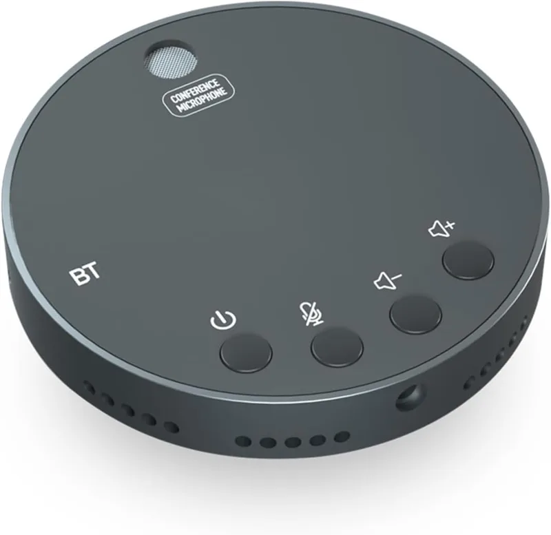 Skrivbord USB konferens högtalare BT-mikrofon 360° rundstrålande kondensor Plug & Play PC-datormikrofon med högtalare ljud/volymfunktion