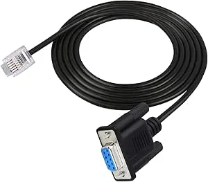 VBESTLIFE RS232 DB9Pin hona till RJ11 RJ12 6P6C LAN-nätverk seriell konsolkabel, Plug and Play, 5,9 fot