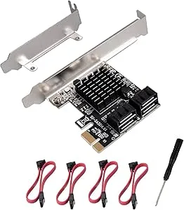 1X PCIE 4 SATA-kort, med 4 SATA-kablar
