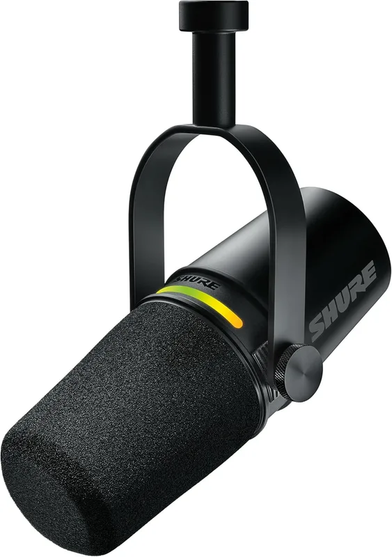Shure MV7+ Podcast Microphone. Enhanced Audio, LED Touch Panel, USB-C & XLR Outputs, Auto Level Mode, Digital Pop Filter, Reverb Effects, Podcasting, Streaming, Recording