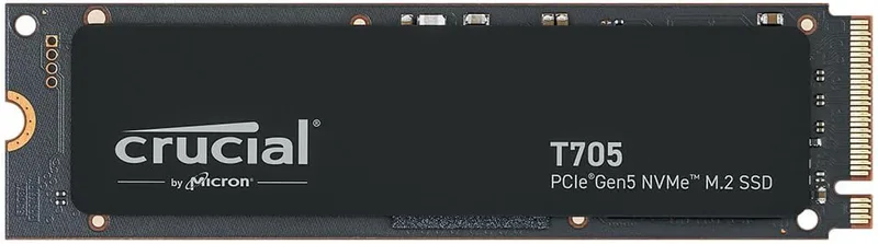 Crucial T705 1TB PCIe 5.0 x4 Gen5 NVMe M.2 Intern SSD, upp till 13,600MB/s Läsning, 10,200MB/s Skriv, För stationär dator, TLC NAND, Solid State Drive