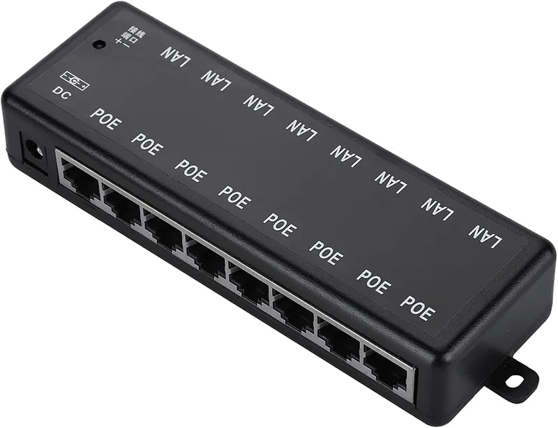 8 Port PoE Switch, 8 Port Gigabit Switch 8 Port PoE Gigabit Switch DC12V Till 48V med LED