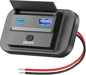 USB-uttag 12 V lättviktsmontering PD USB C 30 W och QC 3.0 18 W bilportar