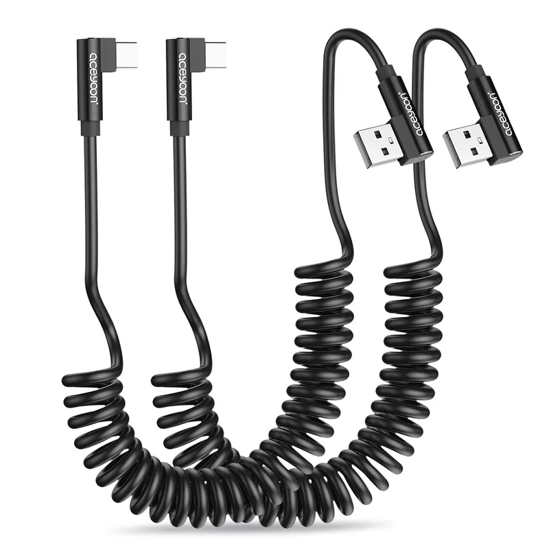 Aceyoon 2-pack USB C-spiralkabel