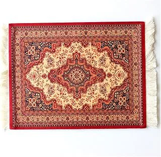 Kreativ musmatta mini orientalisk matta textilmönster liten musmatta med bomullstofsar