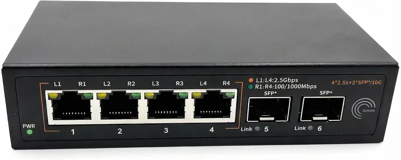 Elfcam® - 10 GB fiberoptisk switch, kompatibel med Freebox Ultra och Orange Livebox 6