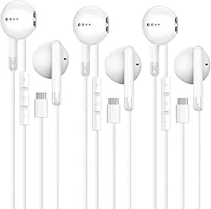 Cianyyee 3-pack USB C-hörlurar för iPhone 15