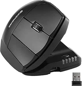 Contour Unimouse Ergonomisk Mus Justerbar 35°-70° Lutningsvinkel, 6 Programmerbara Knappar för Produktivitet, Anpassningsbart Tumstöd för Handledssmärtlindring, Plug & Play Mac/PC