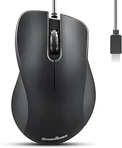 Perixx PERIMICE-221C ergonomisk USB-C-mus med kabel
