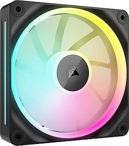 CORSAIR iCUE LINK LX120 RGB 120 mm PWM-Fläkt Enkelförpackning – Dubbla ljusslingor – Kräver iCUE LINK-Systemhubb (Säljs Separat) – CORSAIR AirGuide-Teknik – Svart