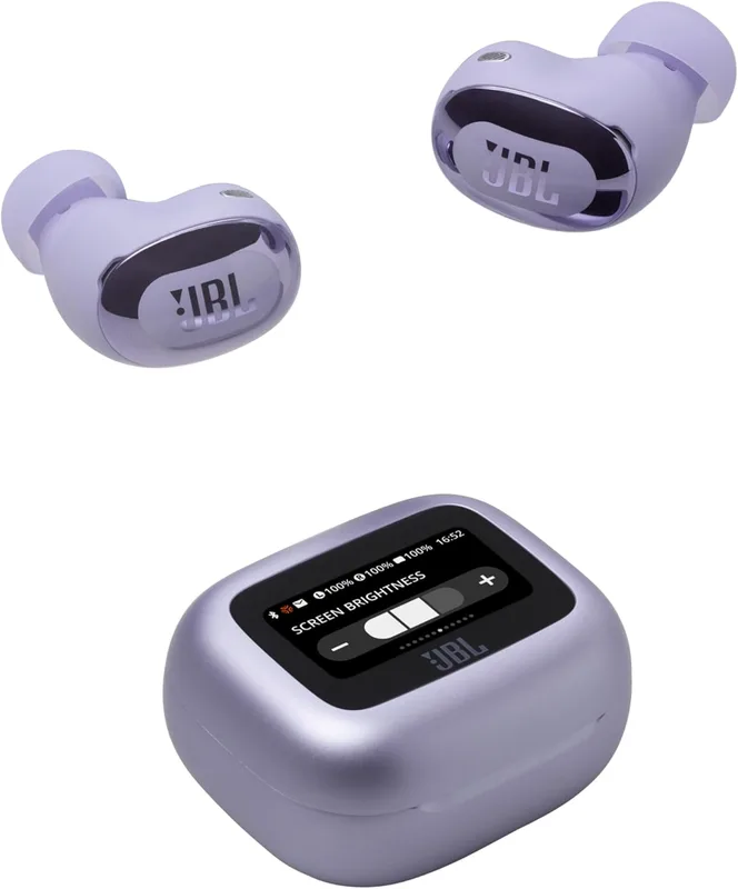 JBL Live Buds 3 — Trådlösa in-ear öronsnäckor med Bluetooth, 40 timmars speltid, True Adaptive-brusreducering och högupplöst JBL Signature-ljud, IP55-klassad vattentäthet, lila