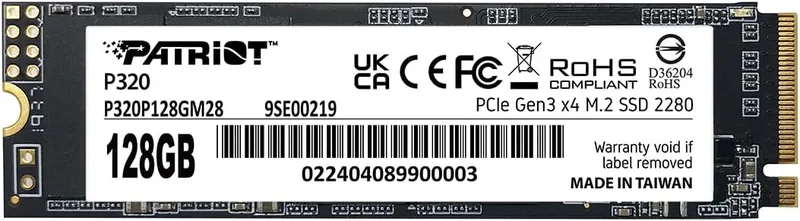 Patriot P320 M.2 2280 NVMe SSD 128GB