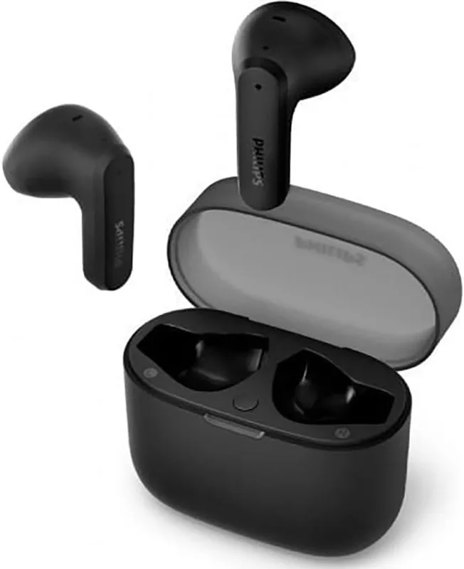 PHILIPS TAT2139BK/00 True Wireless In-Ear Bluetooth-hörlurar – små knoppar. Bra värde naturligt ljud. Dynamisk bas, laddningsfodral i fickstorlek, tydliga samtal – svart