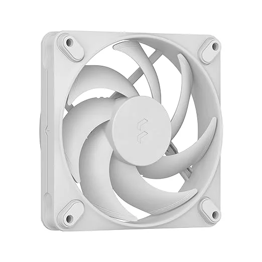 Fractal Design Momentum 12 – tyst PC-fodralfläkt – 120 mm – Flytande kristallpolymer LCP-blad – FDB Fluid Dynamic Bearing – PWM-kontroll – kylprestanda – kraftfullt luftflöde – tyst drift – vit