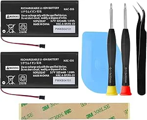 Set med 2 HAC-006 ersättningsbatterier för Nintendo Switch
