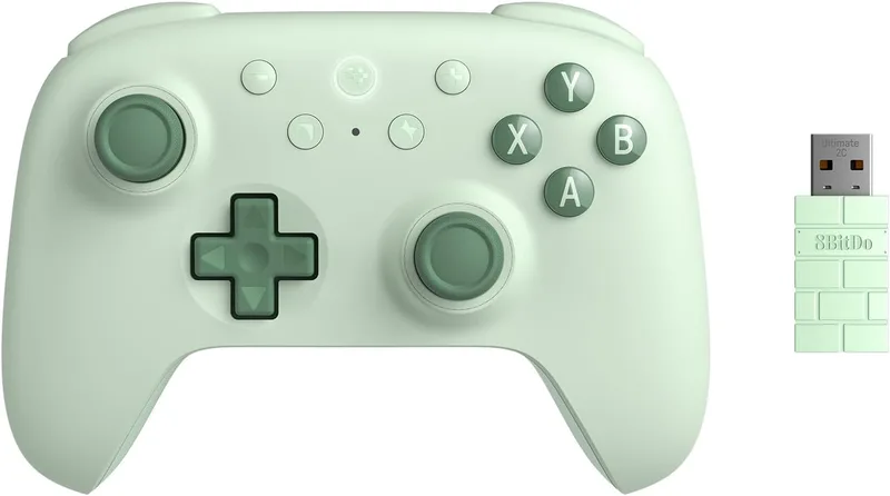 8Bitdo Ultimate 2C Wireless Controller for Windows PC and Android, with 1000Hz Polling Rate, Hall Effect Joysticks and Hall Triggers, and Remappable L4/R4 Bumpers (Green)