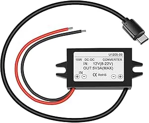 Greluma DC 12V till 5V 3A USB C Step Down Converter