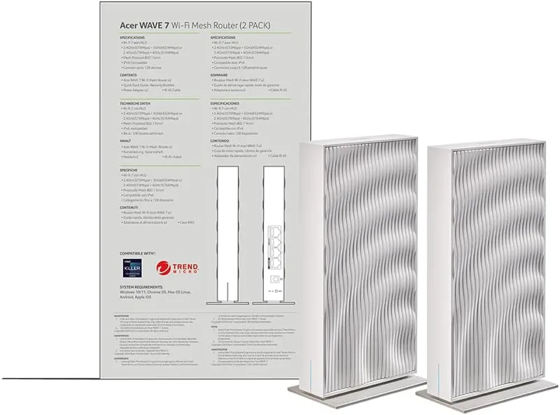 ACER Paket med 2 WiFi-nätroutrar Connect W7
