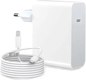 100W MacBook Pro Laddare, USBC Snabbladdare med 1,8m USBC till C Laddningskabel Kompatibel med MacBook Pro 16, 15, 14, 13 Tum, MacBook Air 15, 13 Tum, Lenovo Thinkpad, Yoga, HP, Bärbara Datorer