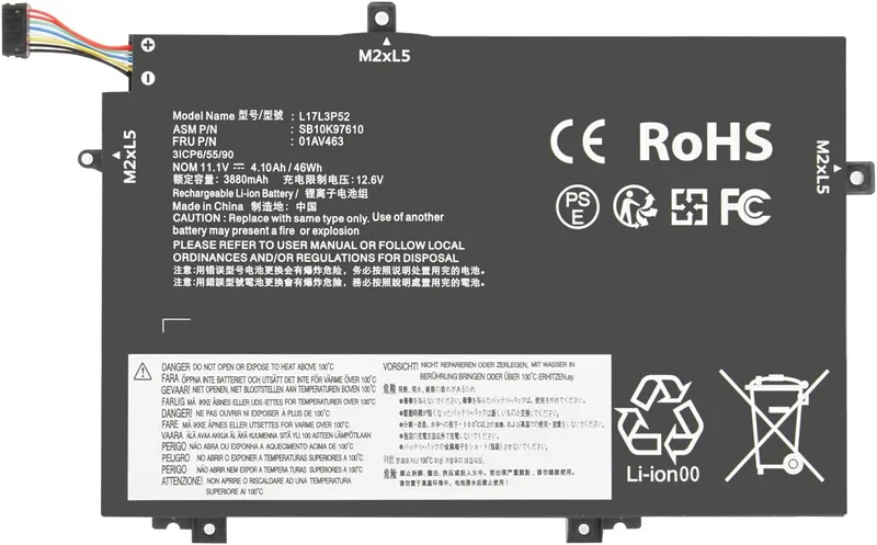 batteri för Lenovo ThinkPad L480 L490 L580 L590 L14 L15 2020 2021 Gen 1 Gen 2