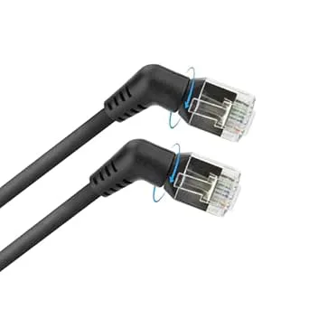ACT CAT6A kabel U/FTP, nätverkskabel roterad 360 grader, LAN-kabel tunn vinklad, 0,25 m