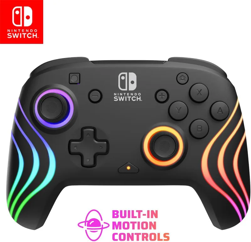 PDP Nintendo Switch Afterglow Wave- Wireless- Black